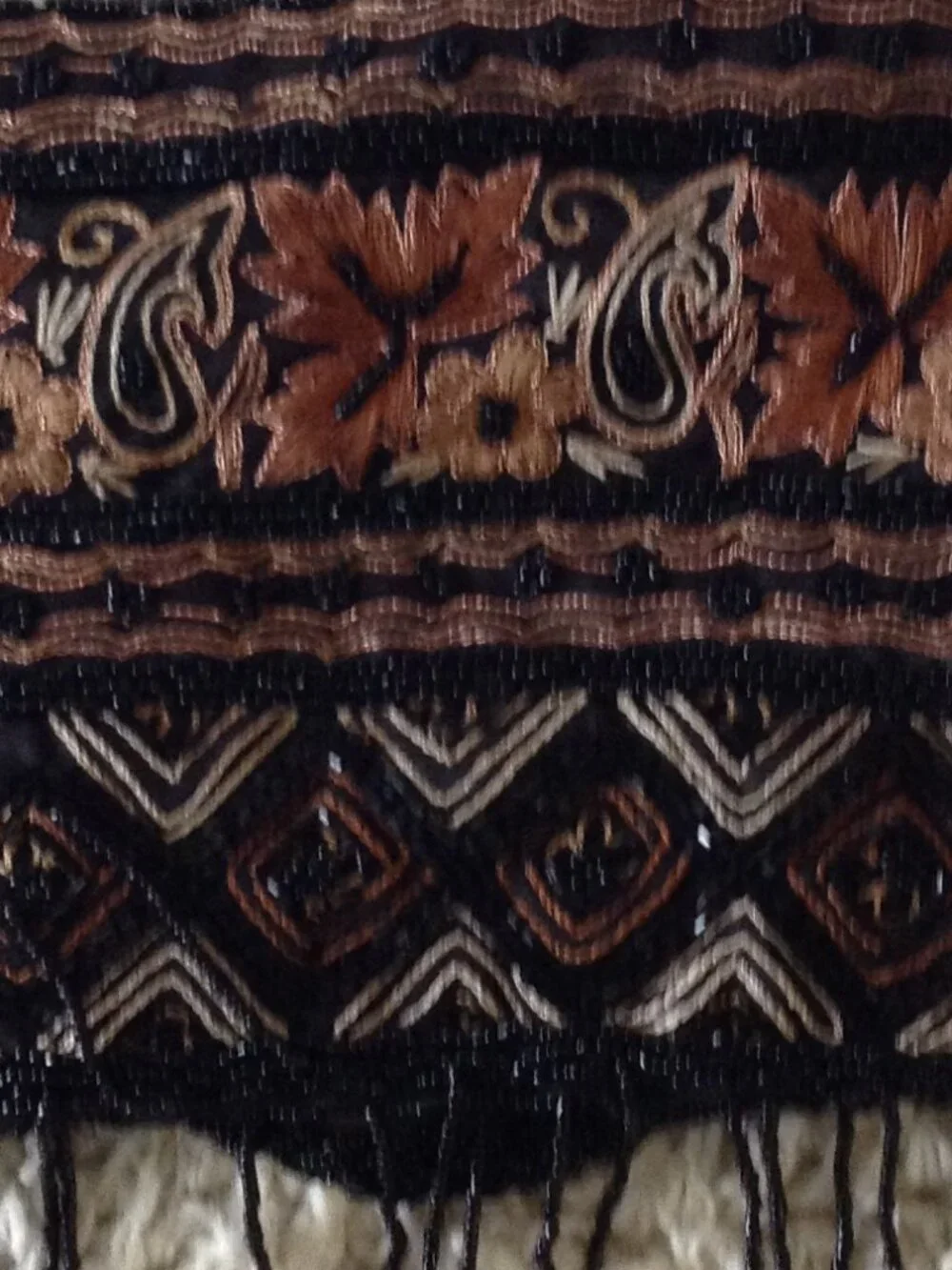 VTG 70's-80's Hand Beaded Embroidered Black Evening Bag Silk Lined Avant Garde